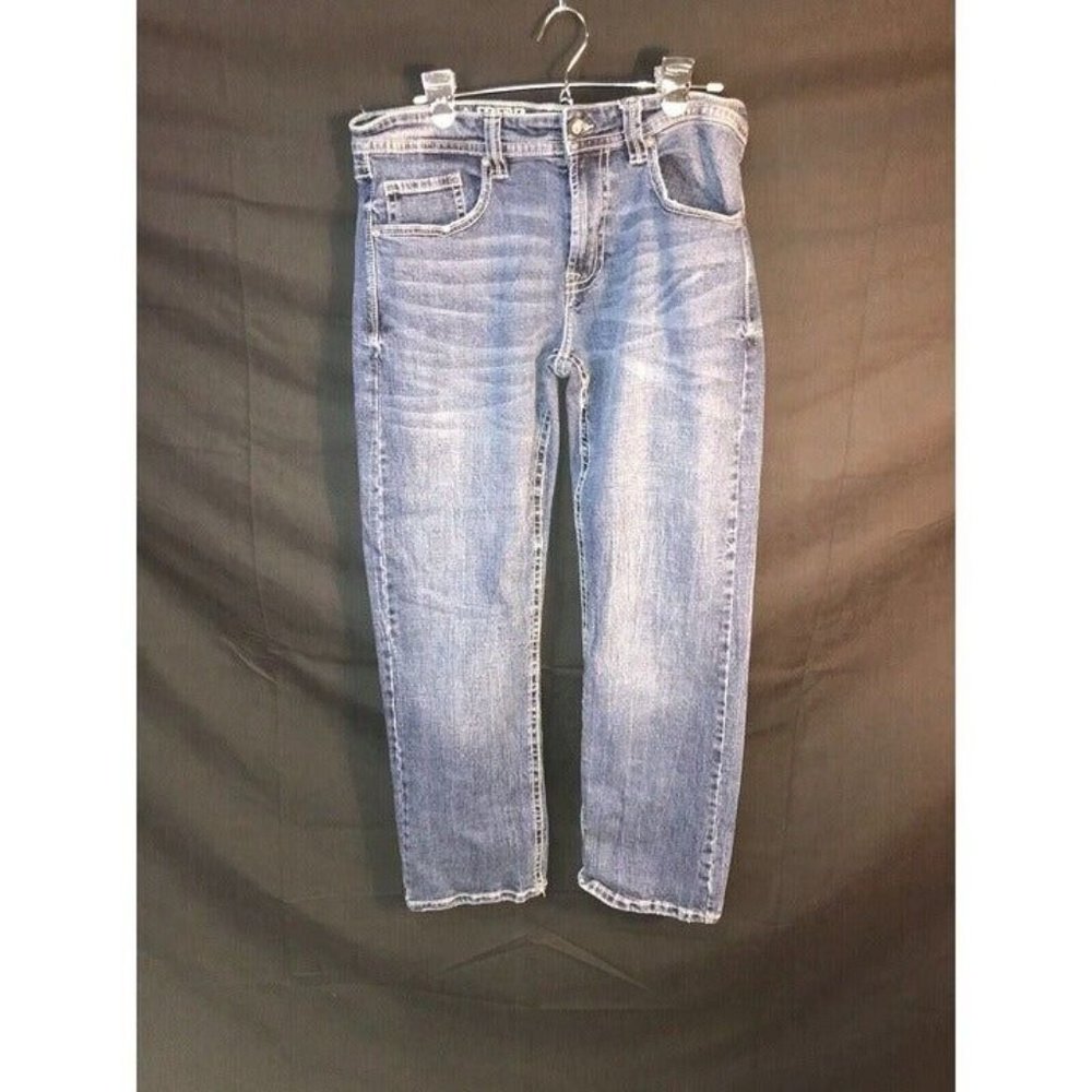 T K Axel Jeans Women 34x32 Slim Boot Cut Embroidered Denim Blue stretch